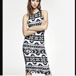 Express Geometric Racerback Midi Bodycon Dress